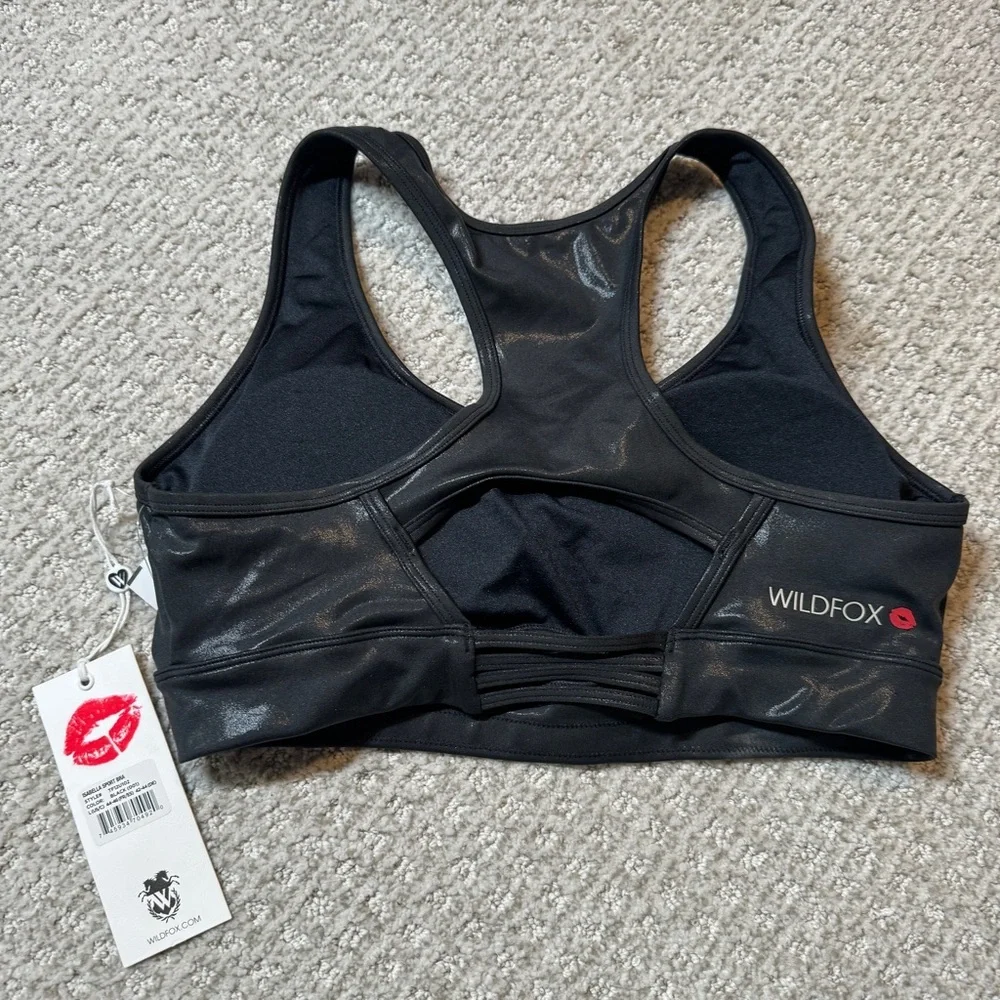 Wildfox Women's Black Pullover Racerback‎ Isabella Sports Bra NWT